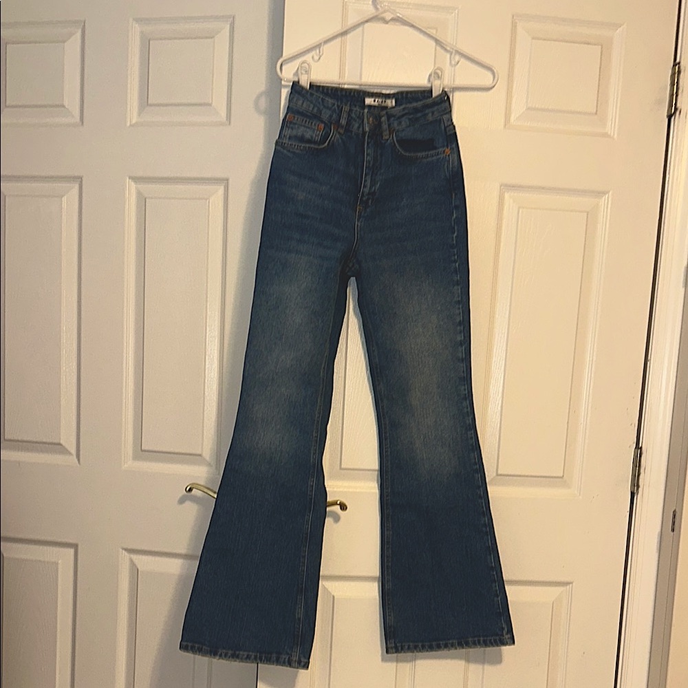 NA-KD NEW Women's Blue Jeans High Rise Boot Cut slim